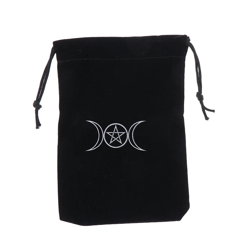 Black Lunar Veil tarot pouch featuring sacred geometry for cutecore DDLG and ABDL decks