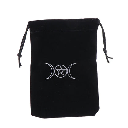 Black Lunar Veil tarot pouch featuring sacred geometry for cutecore DDLG and ABDL decks