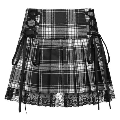 Black pleated Lunar Veins skirt, DDLG babycore vibes, perfect for layering over tights or socks