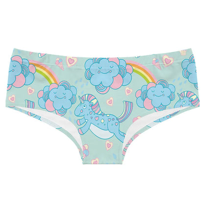 Pastel rainbow unicorn cloud panties with soft stretchy fabric for kawaii DDLG ABDL vibes