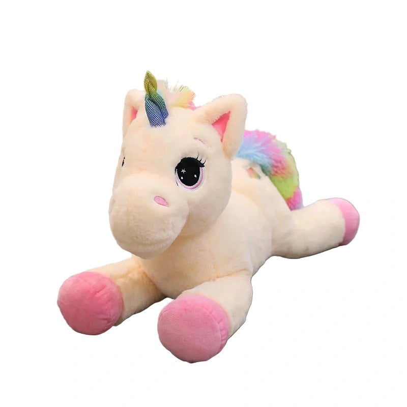 Magical Rainbow Unicorn Plush, pastel colors, soft, perfect for kawaii cutecore, DDLG, and ABDL play