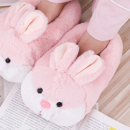 Grey Marshmallow Hop Bunny Slippers, plush cozy kawaii slippers for DDLG & ABDL lifestyle
