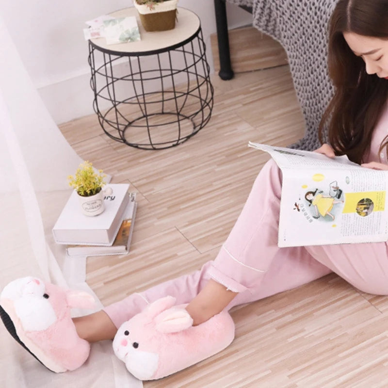 White Marshmallow Hop Bunny Slippers, chubby paw plush slippers for DDLG & ABDL cutecore fashion