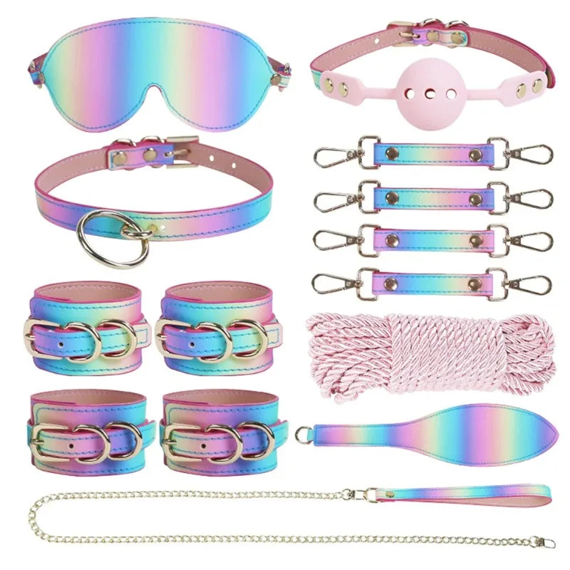 Rainbow play kit 9 pieces, Daddy play fun, cheeky brat energy, kawaii ddlg aesthetic