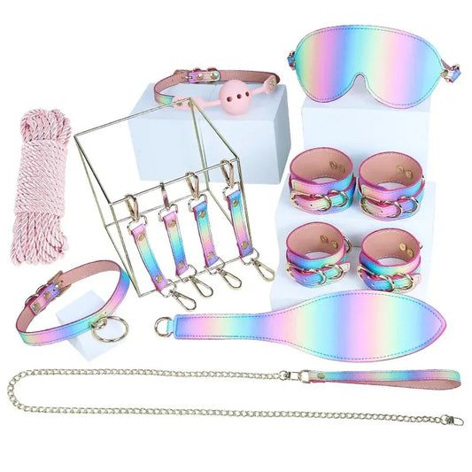 Rainbow play kit 9 pieces for Daddy play, playful brat vibes, cutecore aesthetic ddlg