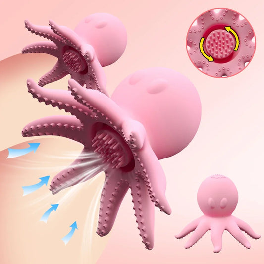 Octo-Lush teaser toy with soft silicone, USB rechargeable, gentle pulses for sensitive skin