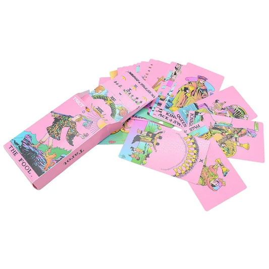 Original Pink Tarot Deck with 78 cards in blush pink, mystical and kawaii aesthetic, girly cutecore vibes