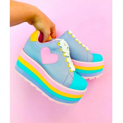 kawaii pastel crush platform sneakers for little space play and trendy outfits