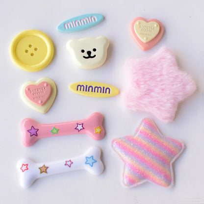 10-piece pastel DIY Crocs charm collection with cute and playful designs