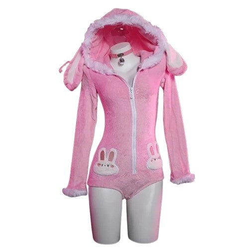 pastel double bunny romper, soft cozy kawaii outfit for ddlg abdl little soft-life days