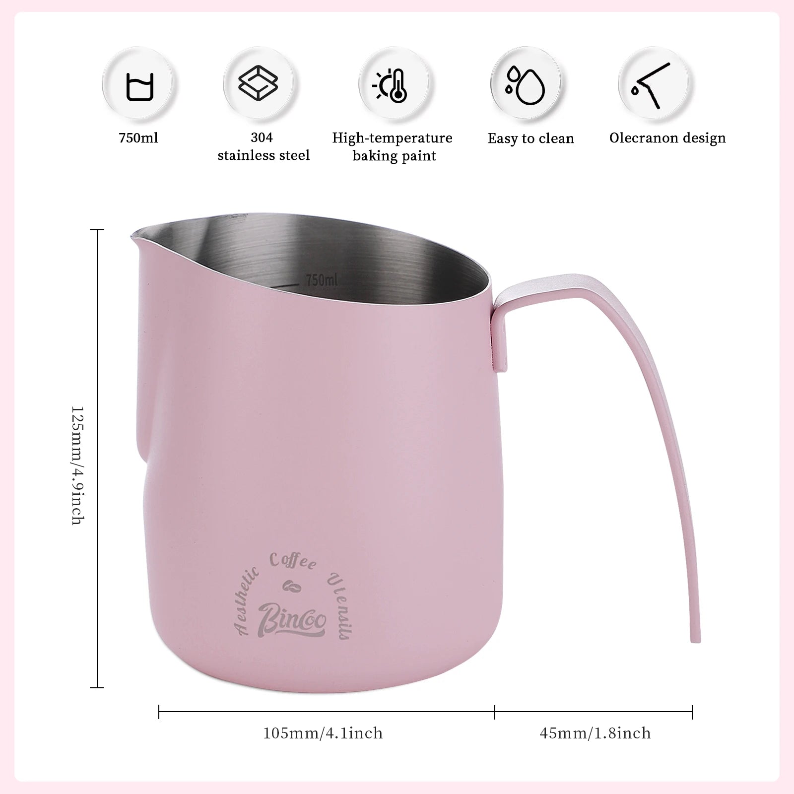 Pastel kawaii coffee pitcher pink barista style perfect for dreamy lattes and little space moments
