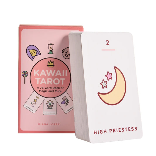 Pastel Kawaii Mystic Tarot Set with 78 cute anime-style tarot cards for DDLG and ABDL aesthetic lovers