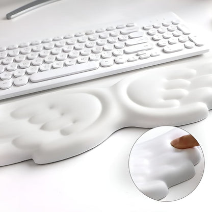 Kawaii angel wing desk set wrist rest made for soft girl vibes, with plush memory foam and anti-slip bottom.