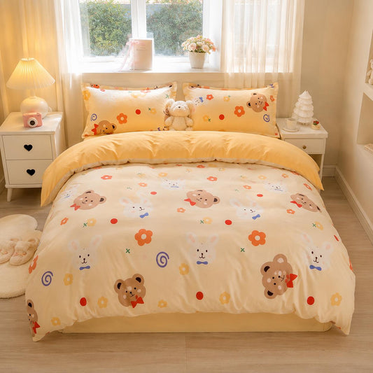 Pastel little space bedding with cute bunny and bear print, DDLG ABDL kawaii lifestyle decor