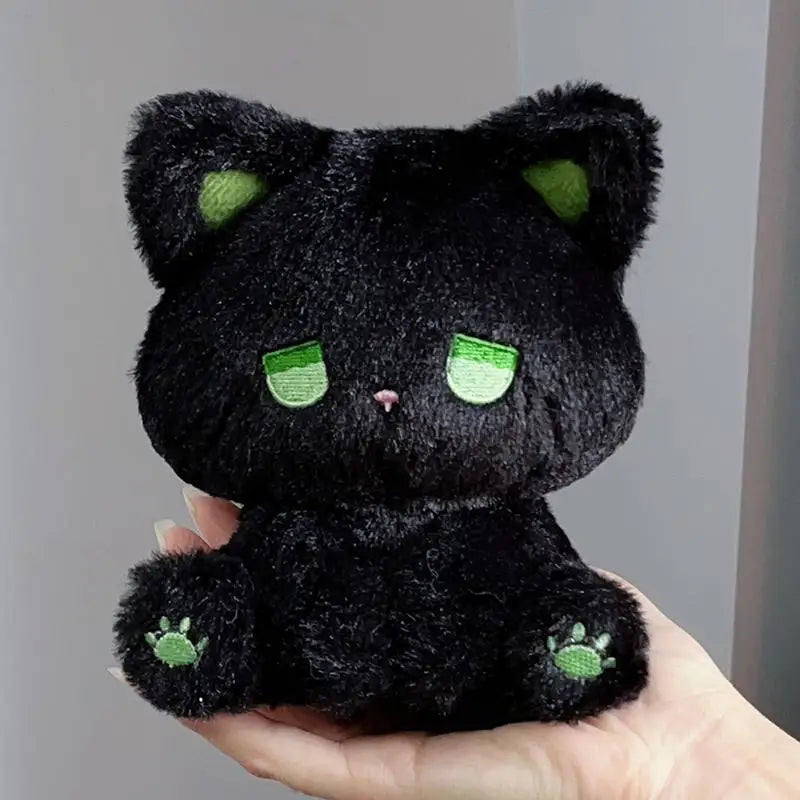 Black pastel moody teddy plush, soft kawaii emo bear toy for ABDL littles