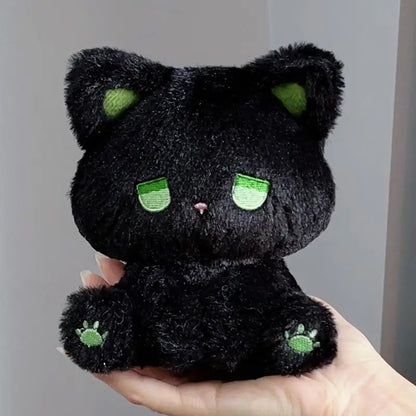 Black pastel moody teddy plush, soft kawaii emo bear toy for ABDL littles