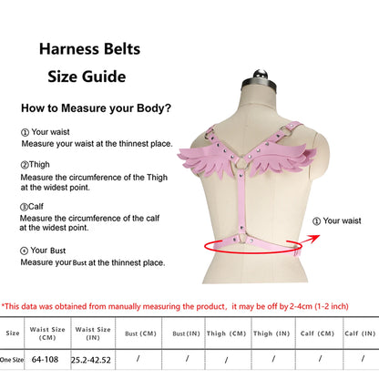 pastel pink angel wings harness with soft fabric and delicate wing details for kawaii looks