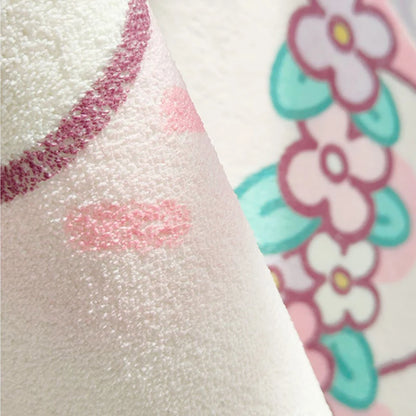 Soft pastel floor mat with dreamy aesthetic