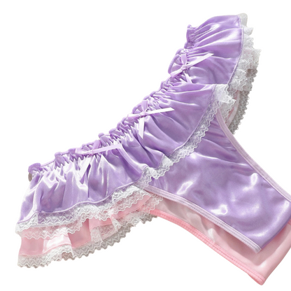 Pastel Satin Ruffle Duo for fairycore, DDLG, and cutecore dress-up play