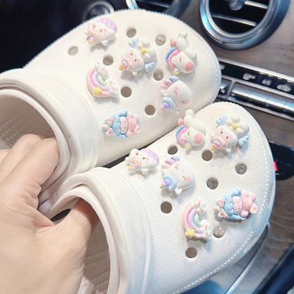 Pastel unicorn DIY shoe charm, fun gift for kawaii lovers and charm collectors