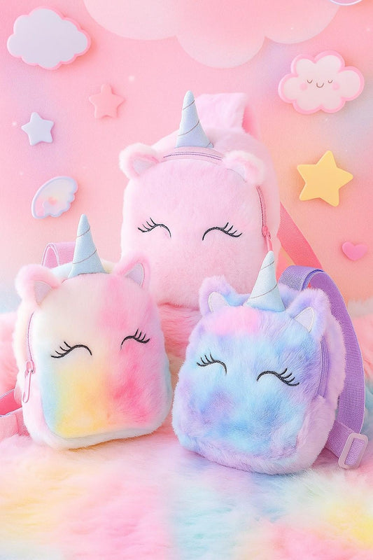 Pastel Unicorn Dust Sling Bag with 3D ears and horn — kawaii fairycore ddlg cute baddie pastel accessory for little adventures