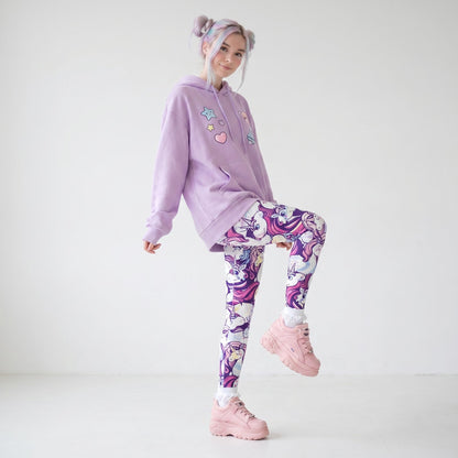 pastel unicorn leggings drip print bratty softcore DDLG ABDL comfy stretch