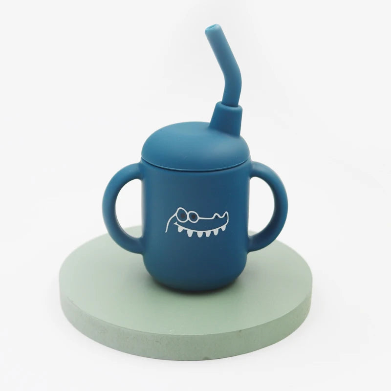 Pastel zoo sippie bottle designed for baby safety, comfort, and stylish DDLG ABDL use