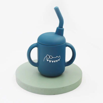 Pastel zoo sippie bottle designed for baby safety, comfort, and stylish DDLG ABDL use