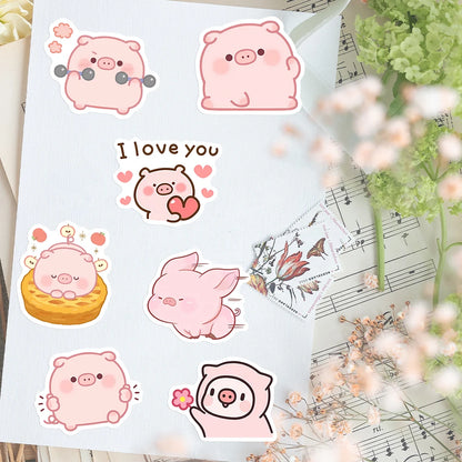 Piggie Pop sticker pack featuring soft, durable piggie designs for little and caregiver vibes, easy peel and stick