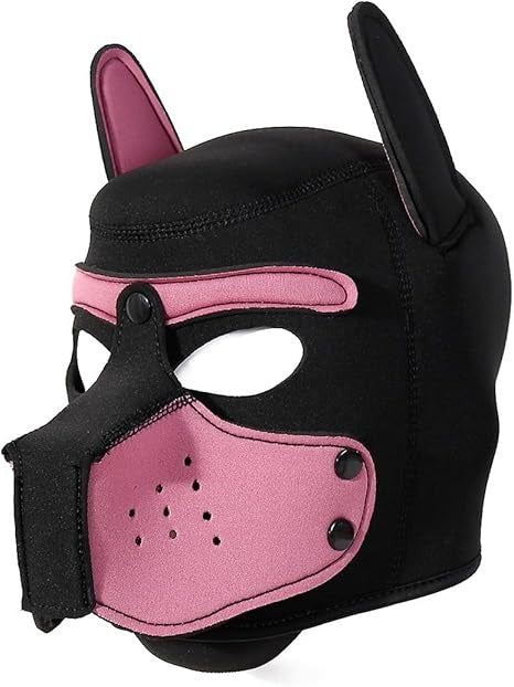 Pink furry puppy mask for DDLG, sub play, flirty petplay, and cute littlespace adventures.