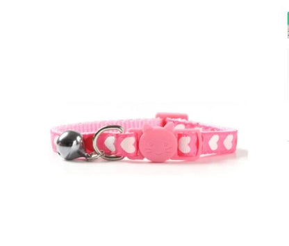 Pink kawaii collar with heart charm – Soft Kitty adjustable choker for DDLG and kittenplay