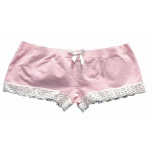 Pink Hour Lacy Mini Bottoms with delicate lace and bow detail, perfect for DDLG, ABDL, kawaii lingerie, and pastel aesthetic lovers