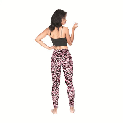 pink leopard feline leggings soft stretchy bratty comfy cutecore DDLG ABDL high waist fashion