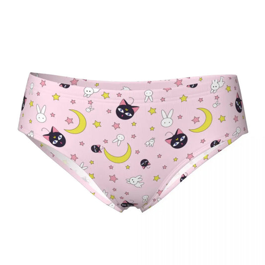 Pink Magic Academy panties with pastel magical girl print, soft kawaii ABDL lingerie fit.