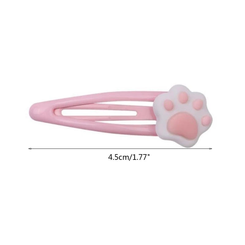 Pink paw hair clip, lightweight and comfy, great for kawaii cosplay and DDLG style