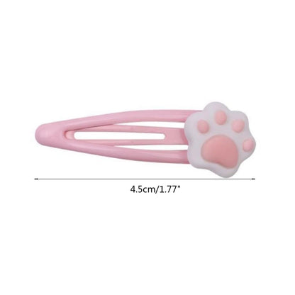 Pink paw hair clip, lightweight and comfy, great for kawaii cosplay and DDLG style