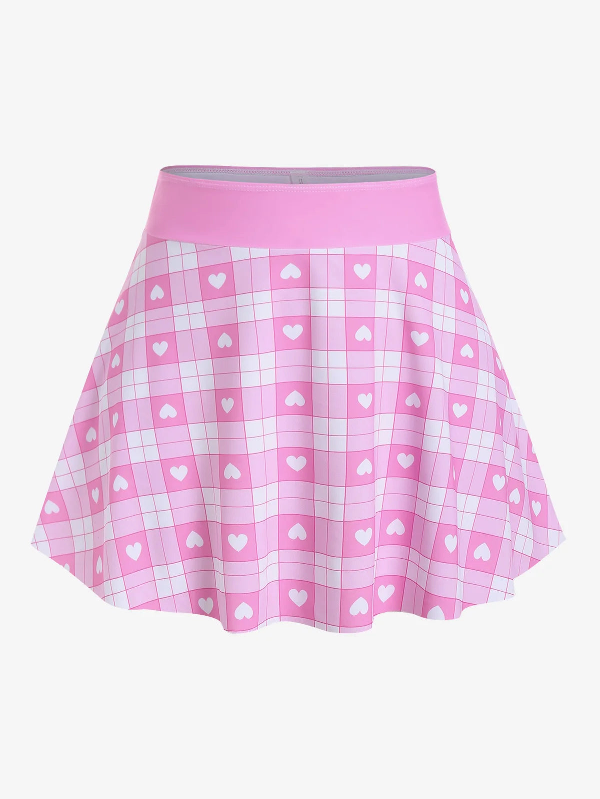 Pink plaid bikini set with skirt, crop top & high-waisted brief, perfect kawaii cutecore DDLG ABDL look