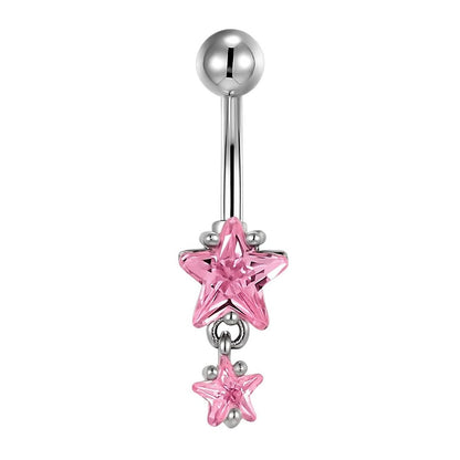 Pink starfish belly ring for mermaid vibes, pastel soft girl style, cute kawaii navel jewelry ddlg baddie