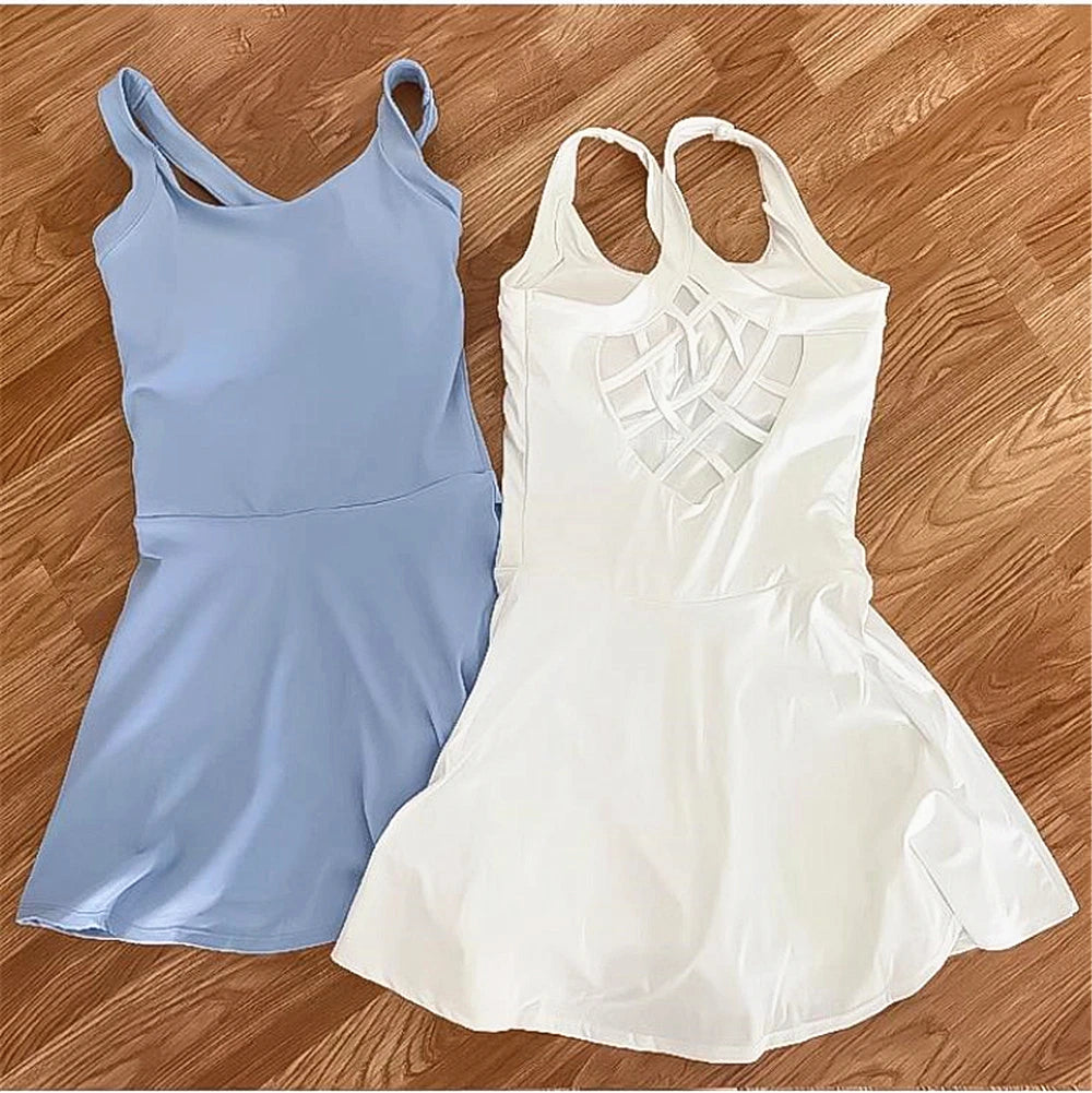 Pink tennis dress designed for coquette twirls with soft, breathable fabric for all-day comfort