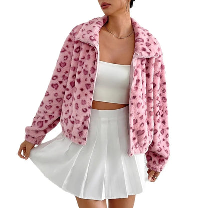 Playful cutecore pink leopard jacket, soft pastel material, perfect for kawaii fashion and DDLG vibes 💖🎀