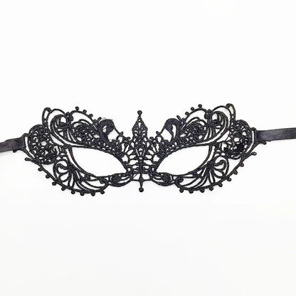 Playful Midnight VIP Lace Mask in black lace, perfect for kawaii cutecore and flirty DDLG adventures