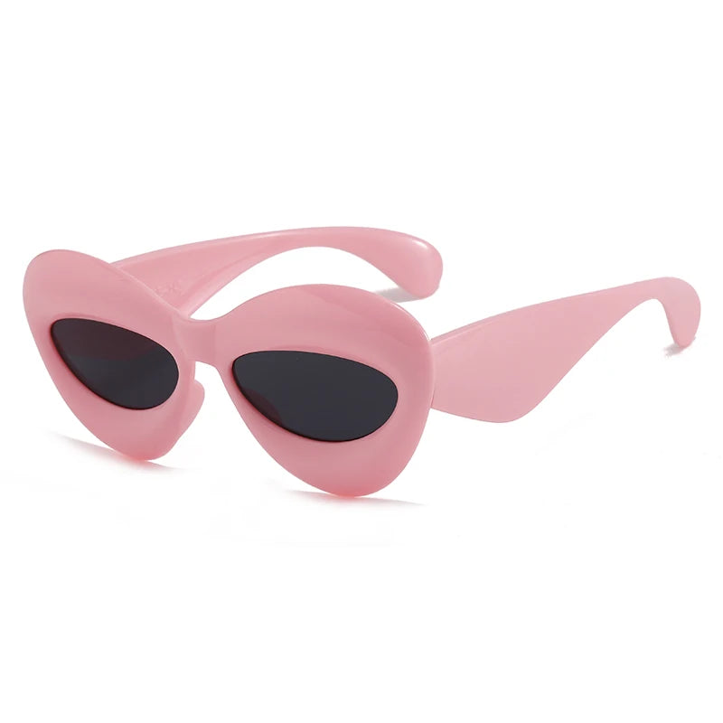 Pop Art Icon Sunglasses with pink heart detail, bold colorful shades for cutecore fashion