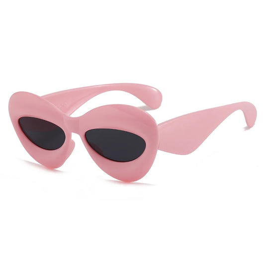 Pop Art Icon Sunglasses with pink heart detail, bold colorful shades for cutecore fashion