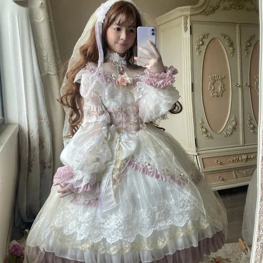 Porcelain Doll Lace Dress in soft lace with vintage fairytale charm