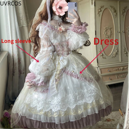 Porcelain lace dress for dollhouse aesthetic and cottagecore vibes
