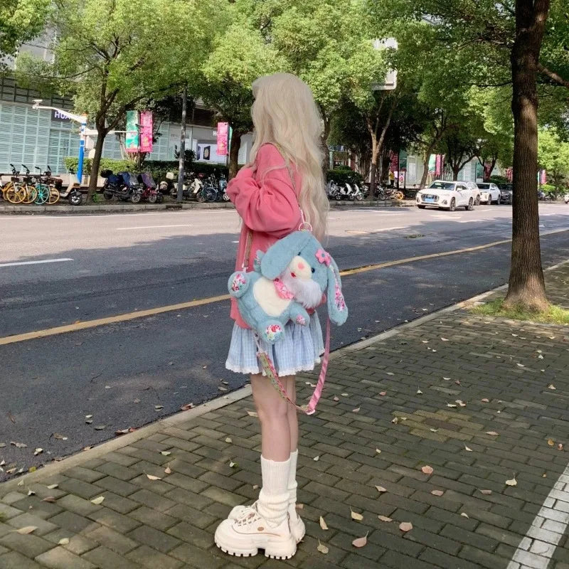 Preppy blue plaid skirt with classic pleats for kawaii schoolgirl style and DDLG fashion