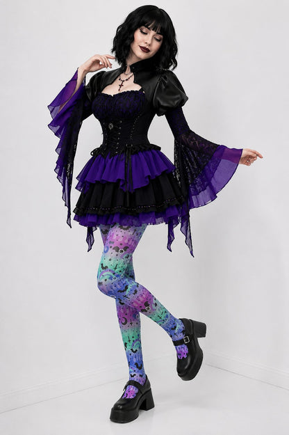 Model wearing Pretty Goth Doll Lolita Set, pastel goth dollcore DDLGirl style