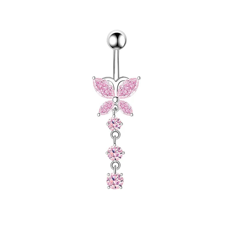 Pretty in Pink belly set with cute pastel belly rings in blush and candy pink shades