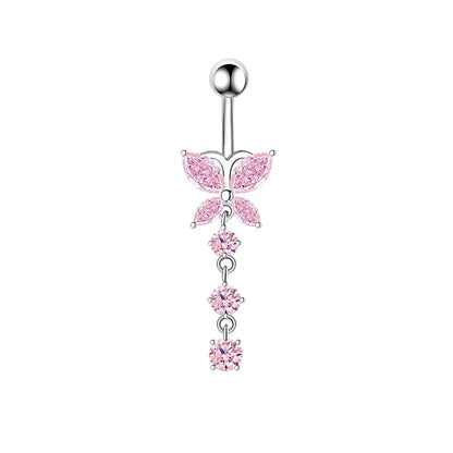 Pretty in Pink belly set with cute pastel belly rings in blush and candy pink shades