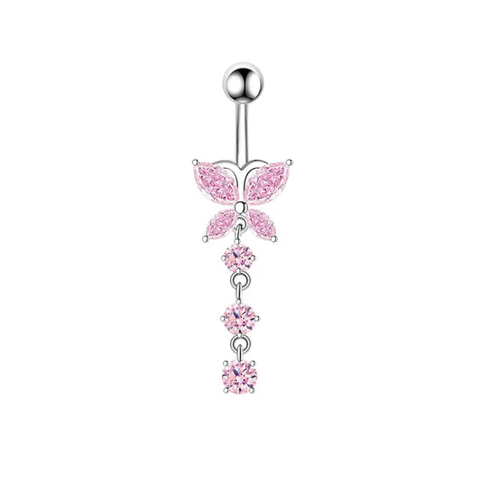 Pretty in Pink belly set with cute pastel belly rings in blush and candy pink shades